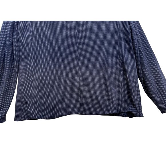 Chicos Womens Knit Polka Dot Blazer Size 1 (8/10)Navy White Blue Stretch - Picture 8 of 9